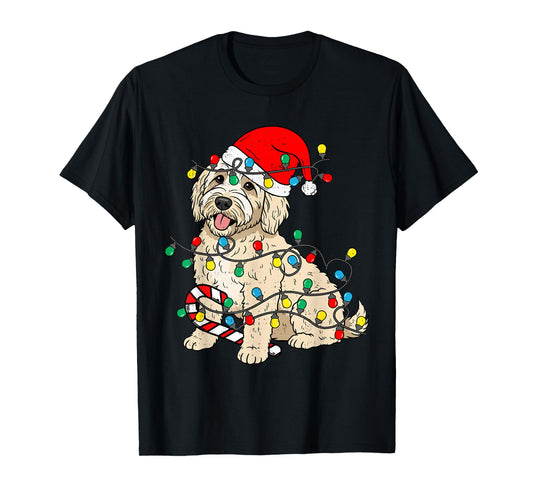 Goldendoodle Dog Christmas Lights Santa Xmas Pet Dog Lover T-Shirt