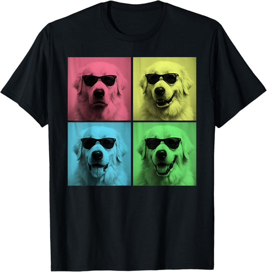 Great Pyrenees Pop Art Funny Pyrenees Dog Lover Photo Booth T-Shirt