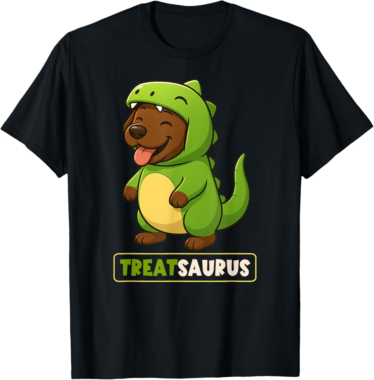Choco Labrador Treatsaurus Dinosaur Costume Trex Mom Dad T-Shirt