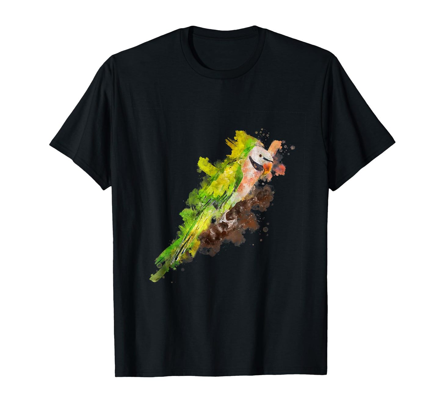Watercolor Moustache Parakeet Parrot T-Shirt