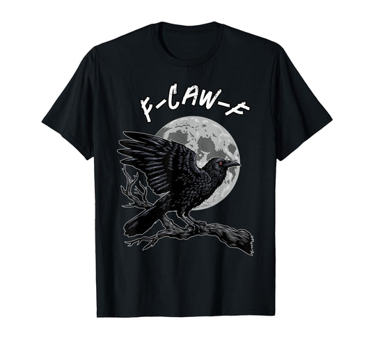 Vintage Crow F Caw F Funny Black Bird Lover Raven Gothic T-Shirt