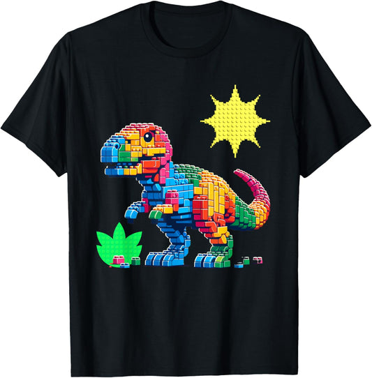 Building Bricks Dinosaur T-Rex Family Matching T-Shirt