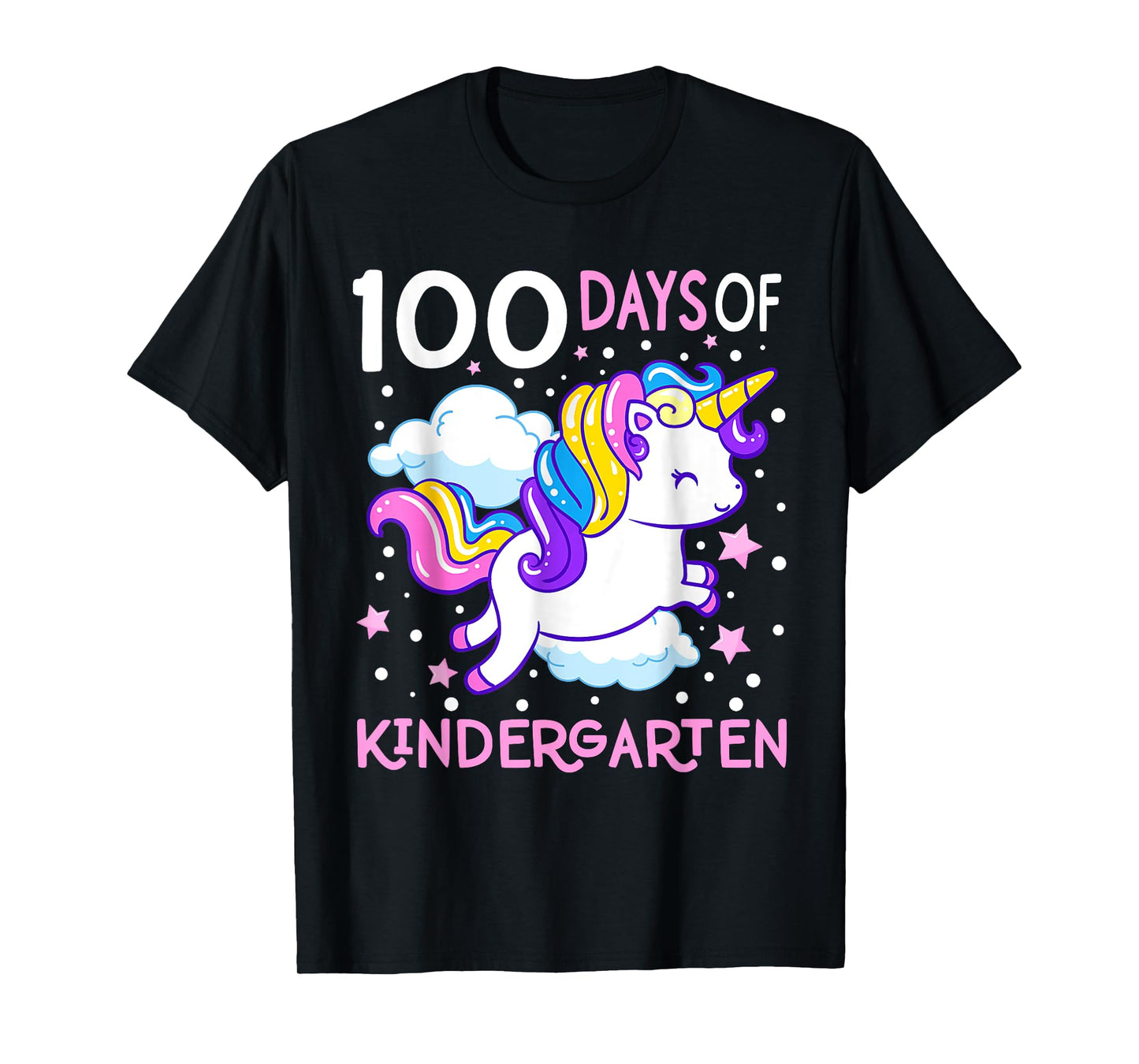 100 Days Of Kindergarten Teacher 100th Day Of School Unicorn Men Women Girls Kids T-Shirt
