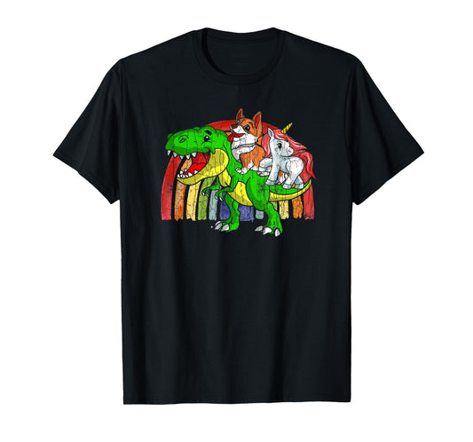 Australian Cattle Dog Unicorn Dinosaur Rex T-Shirt