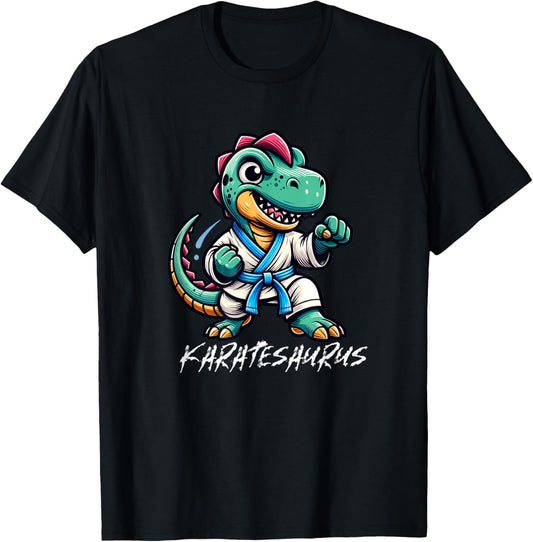 Funny Martial Arts Karatesaurus Dino Animal Cute T Rex Boys T-Shirt