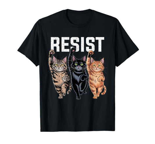 Funny Cats Resist Cat Protest Against Tariffs Men Women Kids T-Shirt