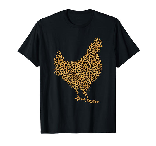 Chicken Leopard Print Hen Fowl Animal Lover Women Gift T-Shirt