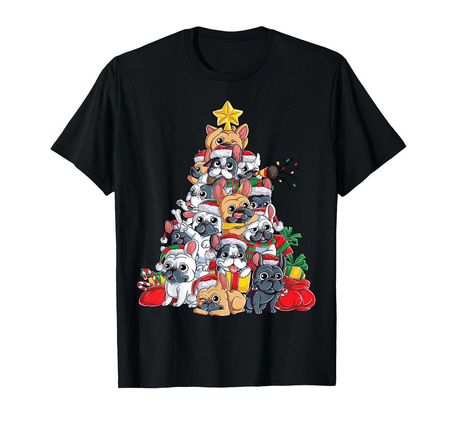 French Bulldog Christmas Tree Dog Santa Xmas Boys Dogmas T-Shirt