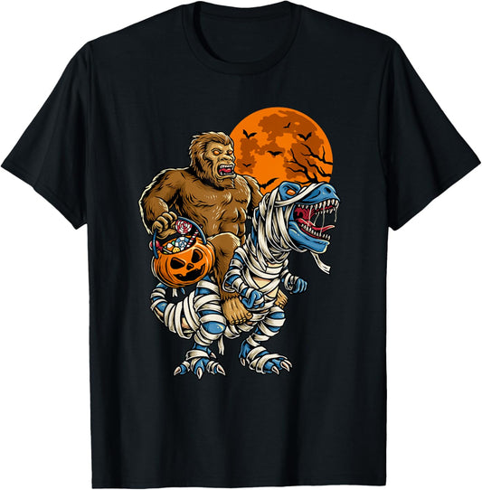 Bigfoot Dinosaur Halloween Costume T Rex Boys Kids T-Shirt