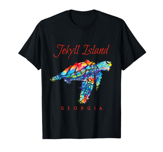 Jekyll Island Georgia Watercolor Sea Turtle T-Shirt