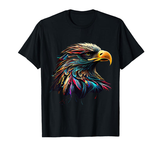American Bald Eagle Lover Designs Unisex-Adults Bald Eagle Lovers Colorful Pop Art American Bald Eagle T-Shirt