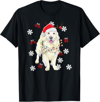 Christmas Dog Sweater Golden retriever Pajama Men Women T-Shirt