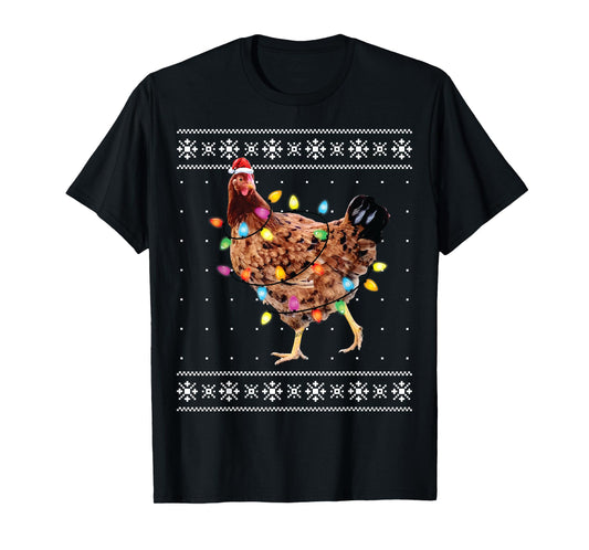 Funny Christmas Santa Chicken Xmas Ugly Sweater T-Shirt