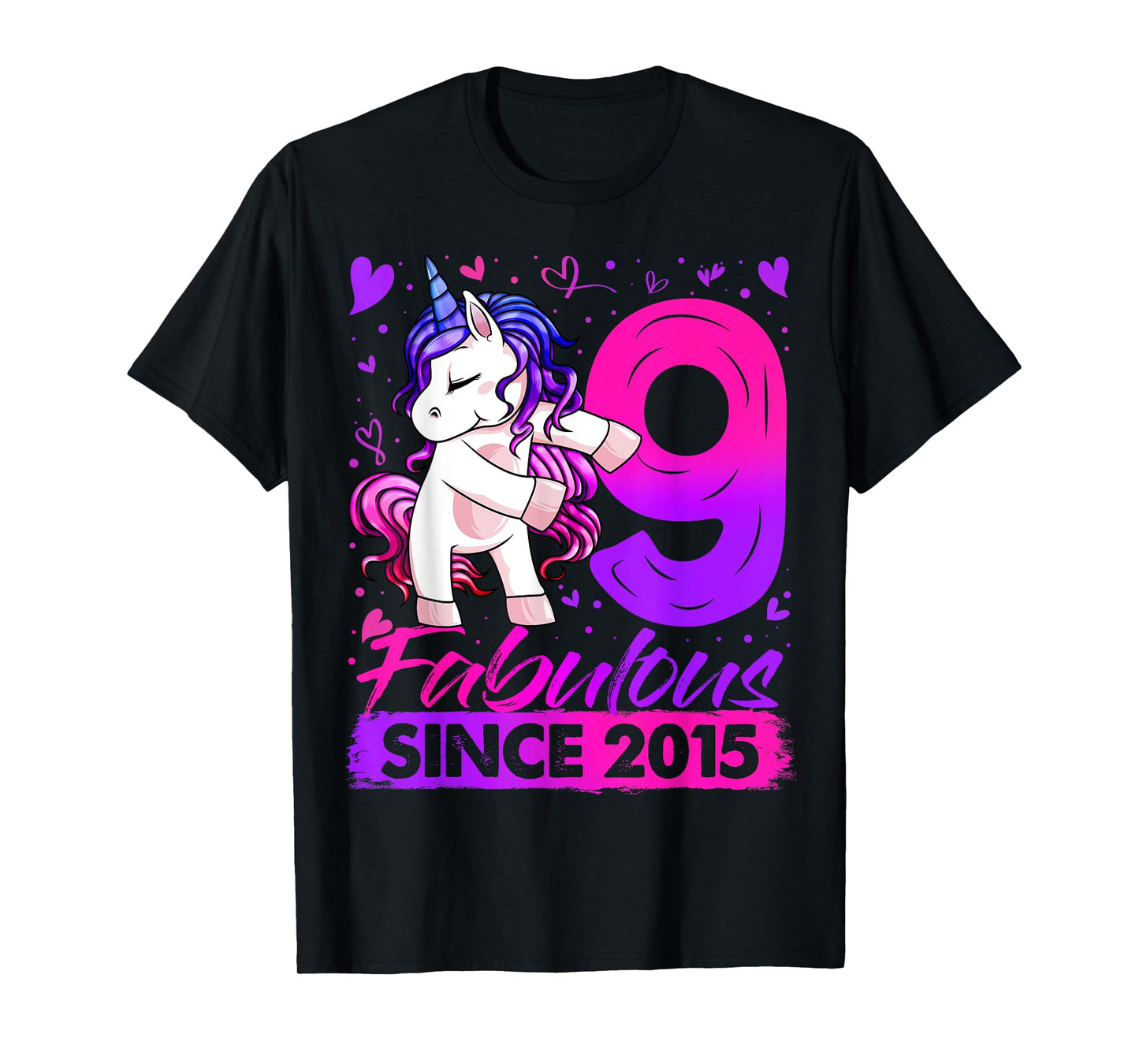 9 Years Old Flossing Unicorn Gifts 9th Birthday Girl Party T-Shirt