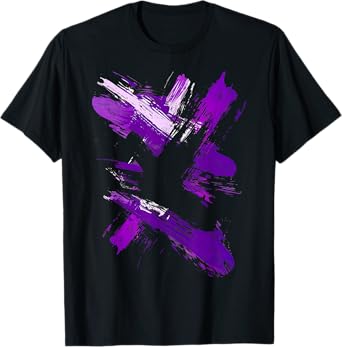Purple And Black Brush Strokes T-Shirt
