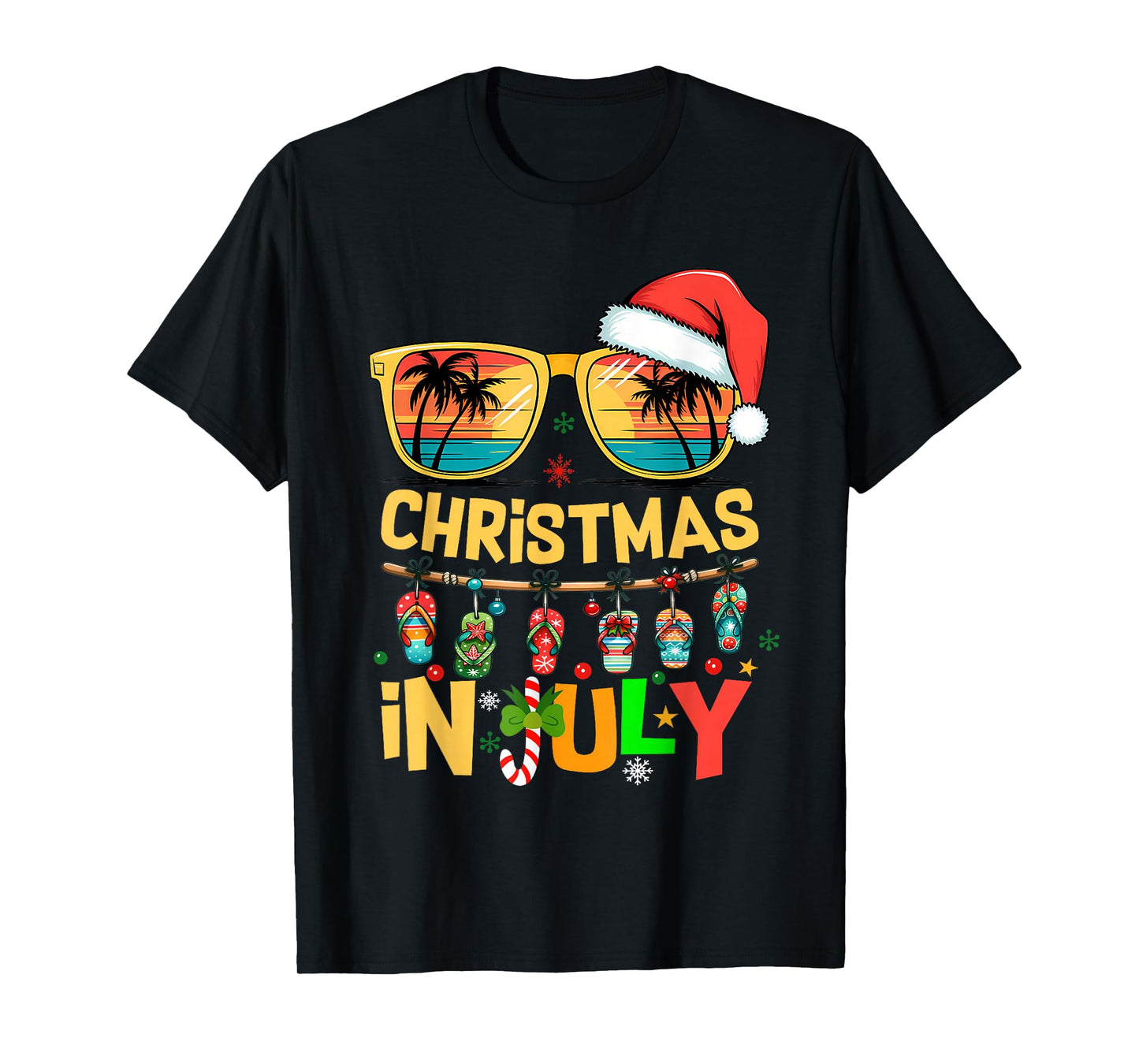 Santa Claus Sunglasses Beach Christmas In July Men Women Kid T-Shirt