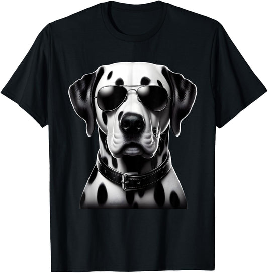 Dalmatian Dog Wearing Sunglasses Cool Retro Minimalist Art T-Shirt