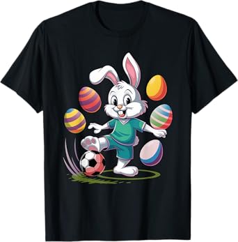 Soccer Easter Shirt Boys Kids Easter Bunny Soccer T-Shirt