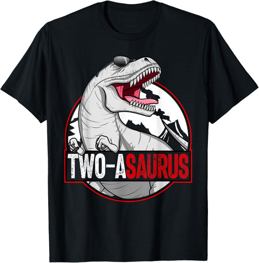 Two-asaurus Matching Family Dinosaur Kids 2nd Birthday T-Shirt
