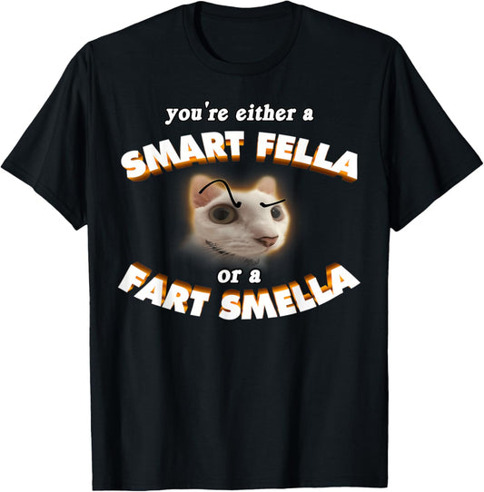 You're A Smart Fella Or A Fart Smella Meme Cat Brainrot T-Shirt