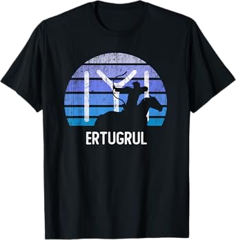 Vintage Ertugrul Horse Archer Kayi Flag Symbol Horseman T-Shirt