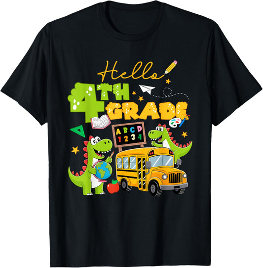 Fourth Grade Dinosaurs Back To School 4th Grade Teacher Kids T-Shirt