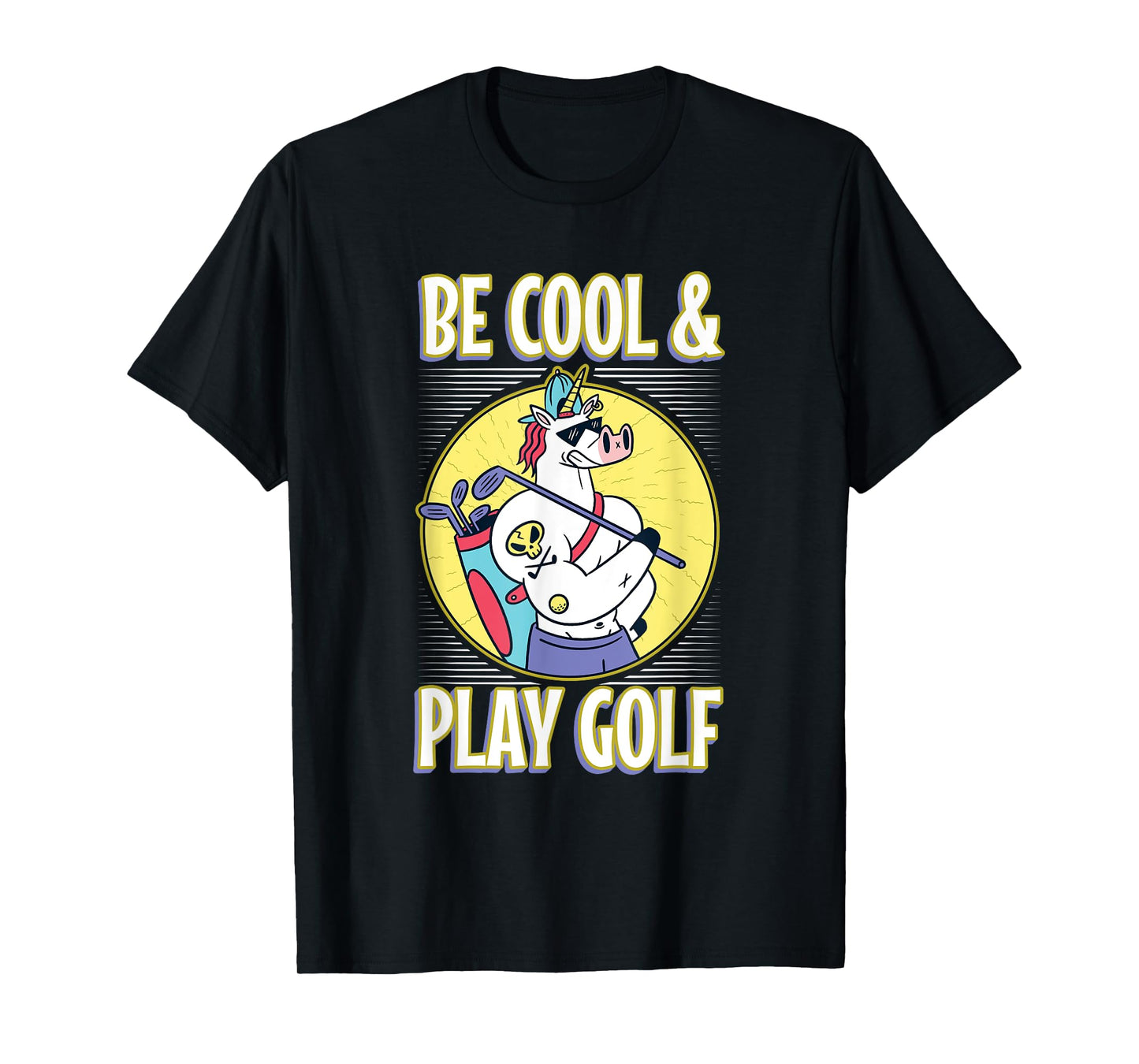 unicorn cool play golf sports golf club shades sports golfer T-Shirt