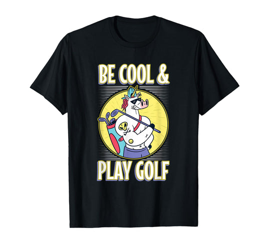 unicorn cool play golf sports golf club shades sports golfer T-Shirt