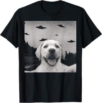 Alien UFO Selfie Labrador T-Shirt