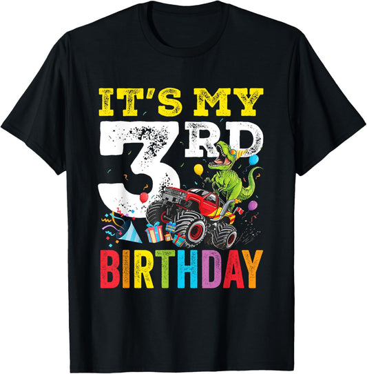 It's My 3rd Birthday Dinosaur T-Rex Birthday Boy 3 Kids T-Shirt