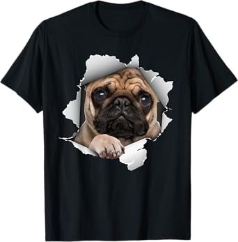 Cute Pug Design For Men Women Kids Pet Dog Breed Pug Lovers T-Shirt