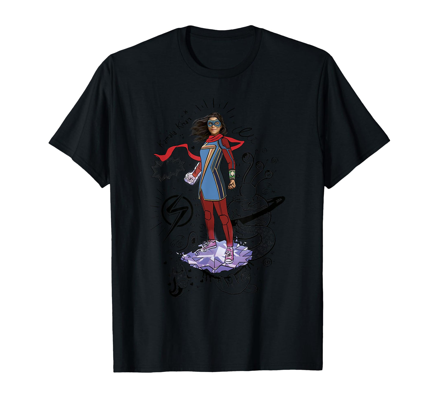 Marvel Ms. Marvel Hero Scribbles Poster T-Shirt