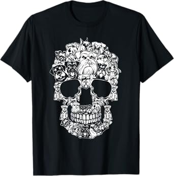 Matching Family Schnauzer Dog Skull Costume Halloween T-Shirt for Men Women Kids