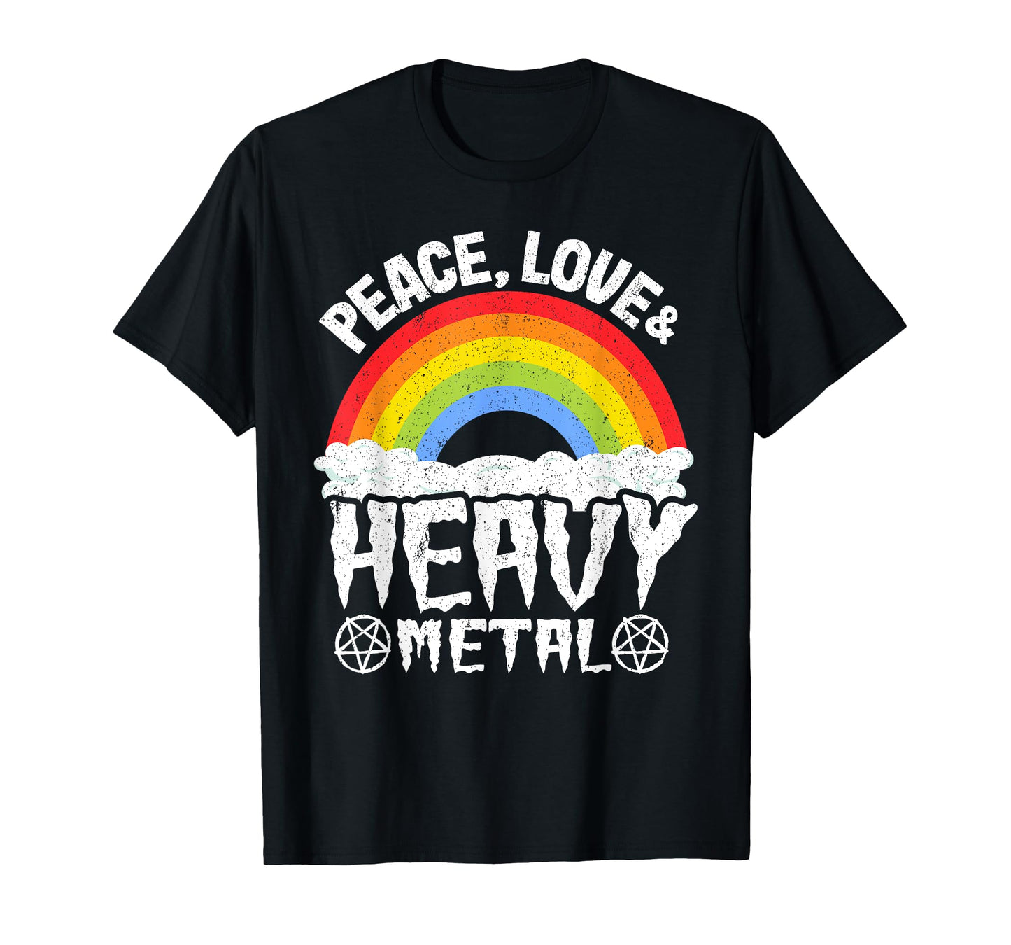 Kids Band Metal Rainbow Unicorn Peace Love & Heavy Metal T-Shirt