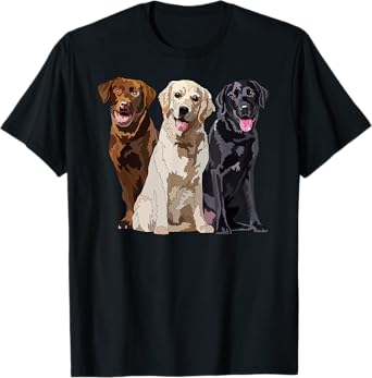 Happy Labrador Retriever Golden Black Brown Chocolate Lab T-Shirt