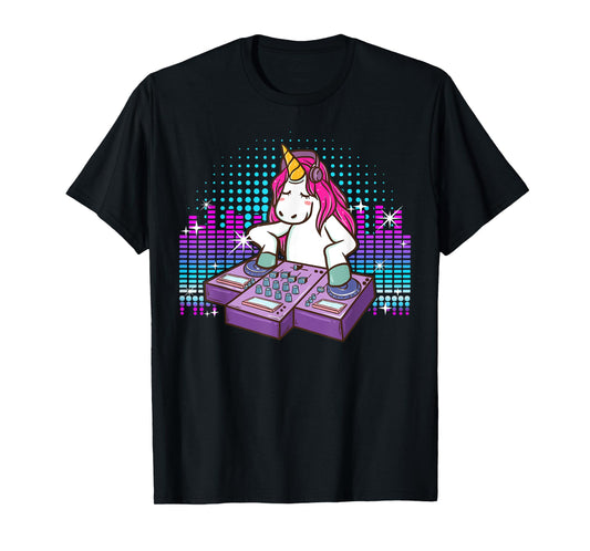 Fun DJ Shirt Unicorn T Shirts DJ Turntable Shirt Rave Shirt