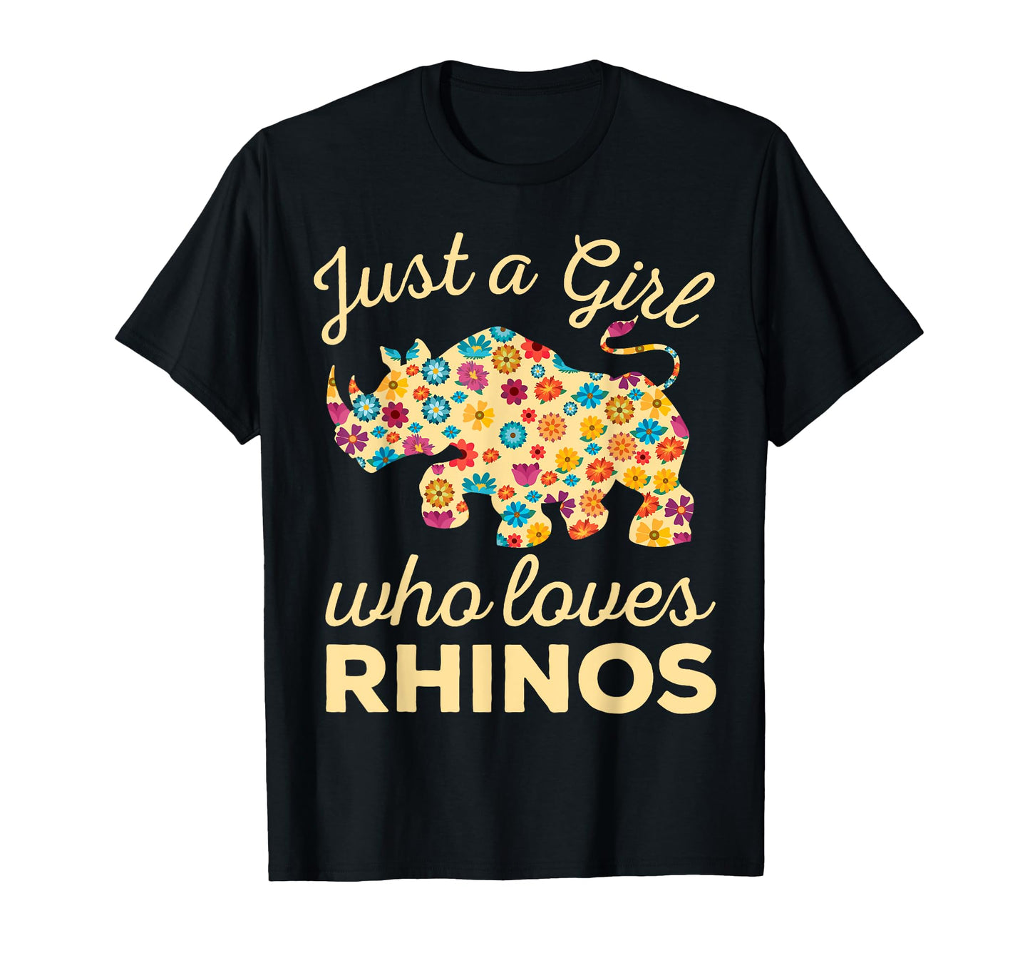 Just A Girl Who Loves Rhinos Rhinoceros Horn Safari Wildlife T-Shirt