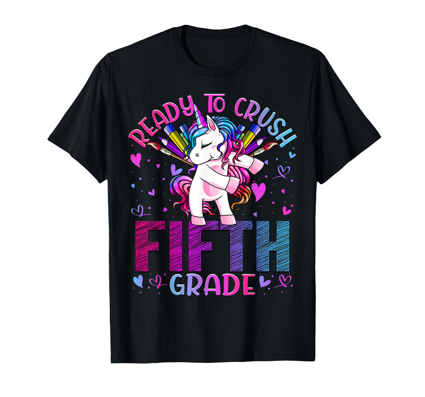 Ready to Crush Fifth 5th Grade Back To School Unicorn Kids T-Shirt