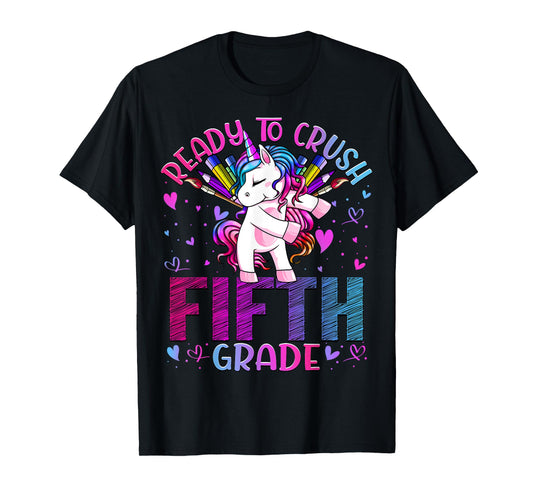 Ready to Crush Fifth 5th Grade Back To School Unicorn Kids T-Shirt