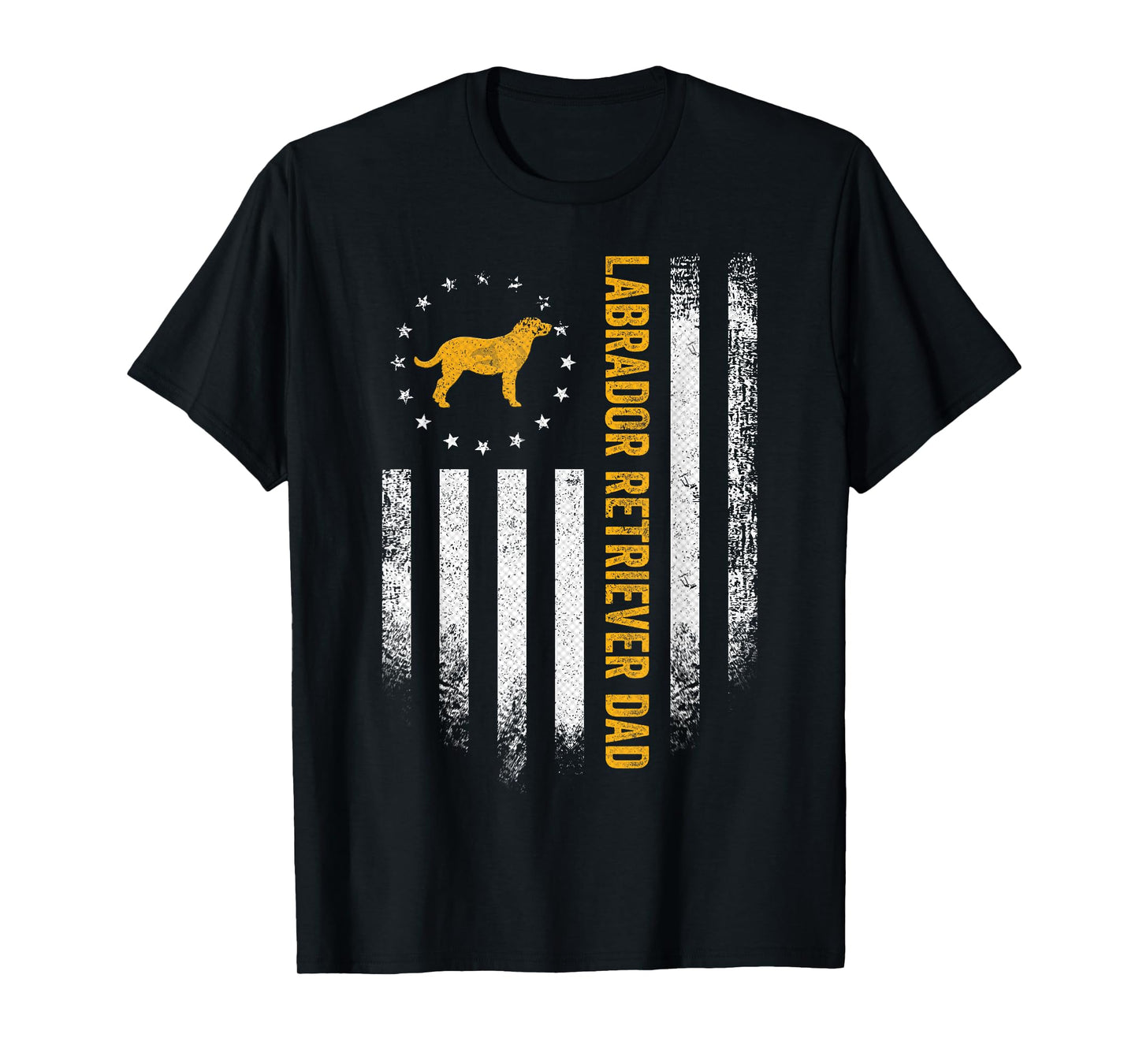 Vintage USA Flag Proud Labrador Retriever Dad Lab Silhouette T-Shirt