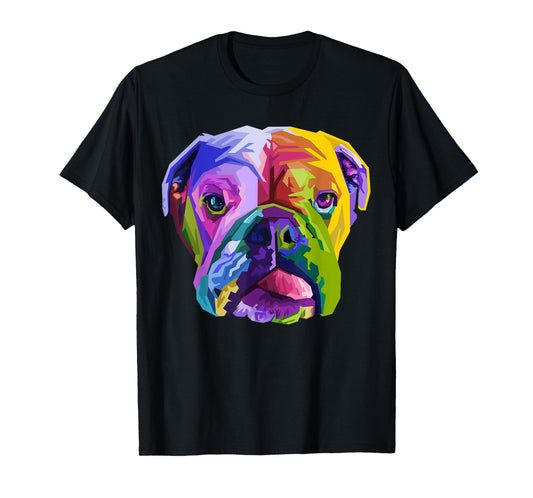 English British Bulldog Pop Art Portrait for Dog Owners T-Shirt