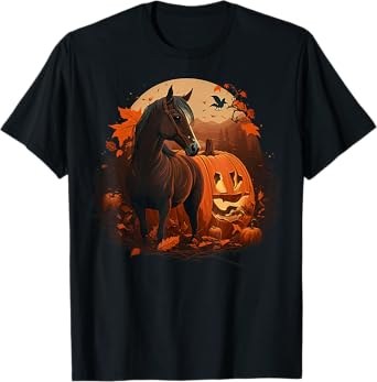 Pumpkin Horse costume on Horse Halloween T-Shirt