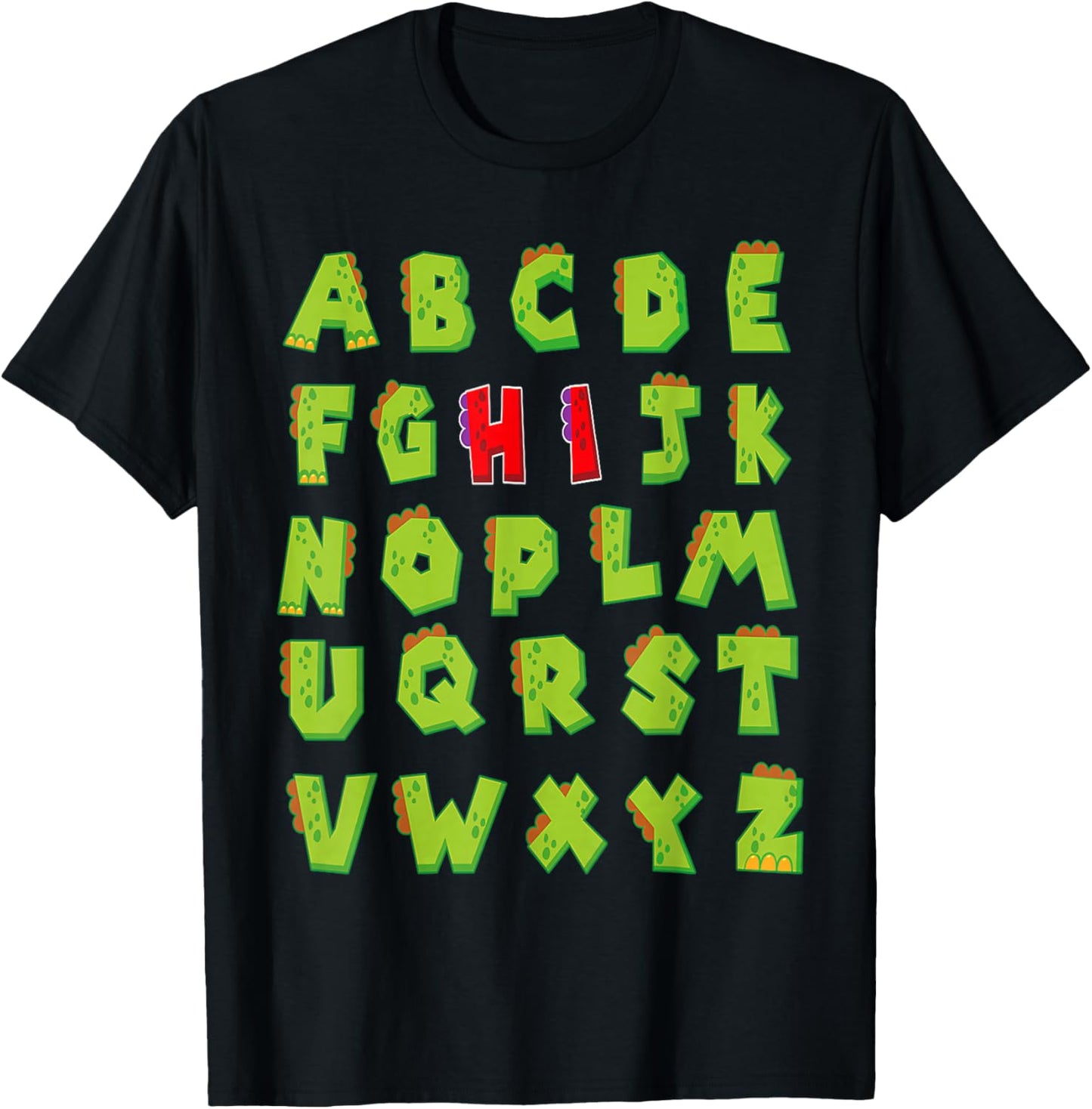 Dinosaur Hi Alphabet Letter Kindergarten Teacher Student Kid T-Shirt