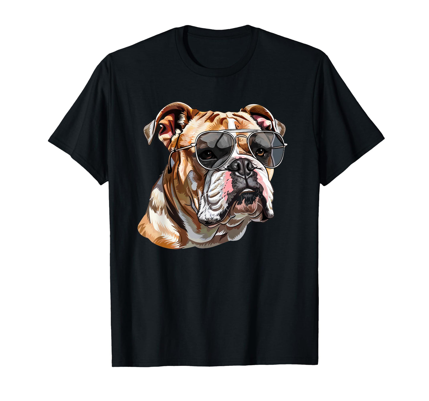 English Bulldog Dog Sunglasses Men Women Kids T-Shirt