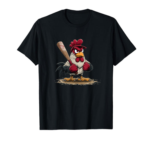 Nice Sport Rooster Look for Baseball and Bat Lovers T-Shirt