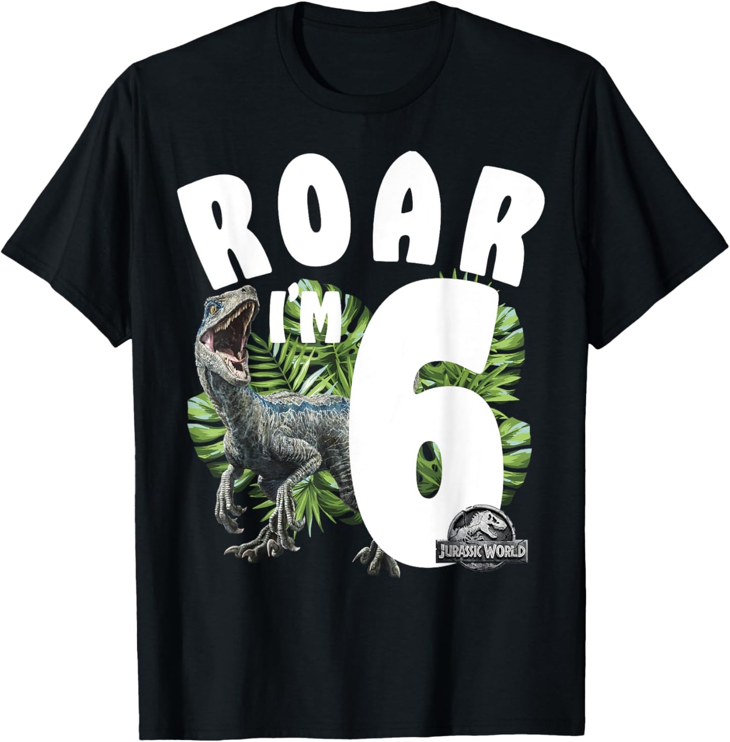 Jurassic World Birthday Raptor Roar I'm 6 T-Shirt