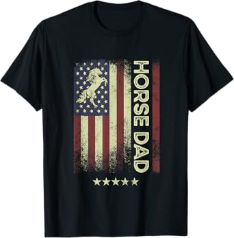 USA American Flag - Horse Dad Women Men T-Shirt