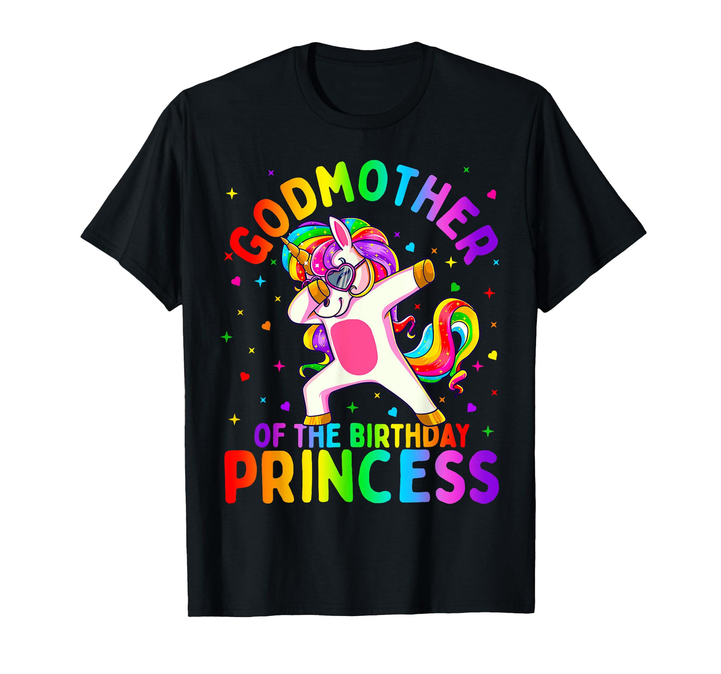 Godmother of the Birthday Princess Girl Dabbing Unicorn T-Shirt