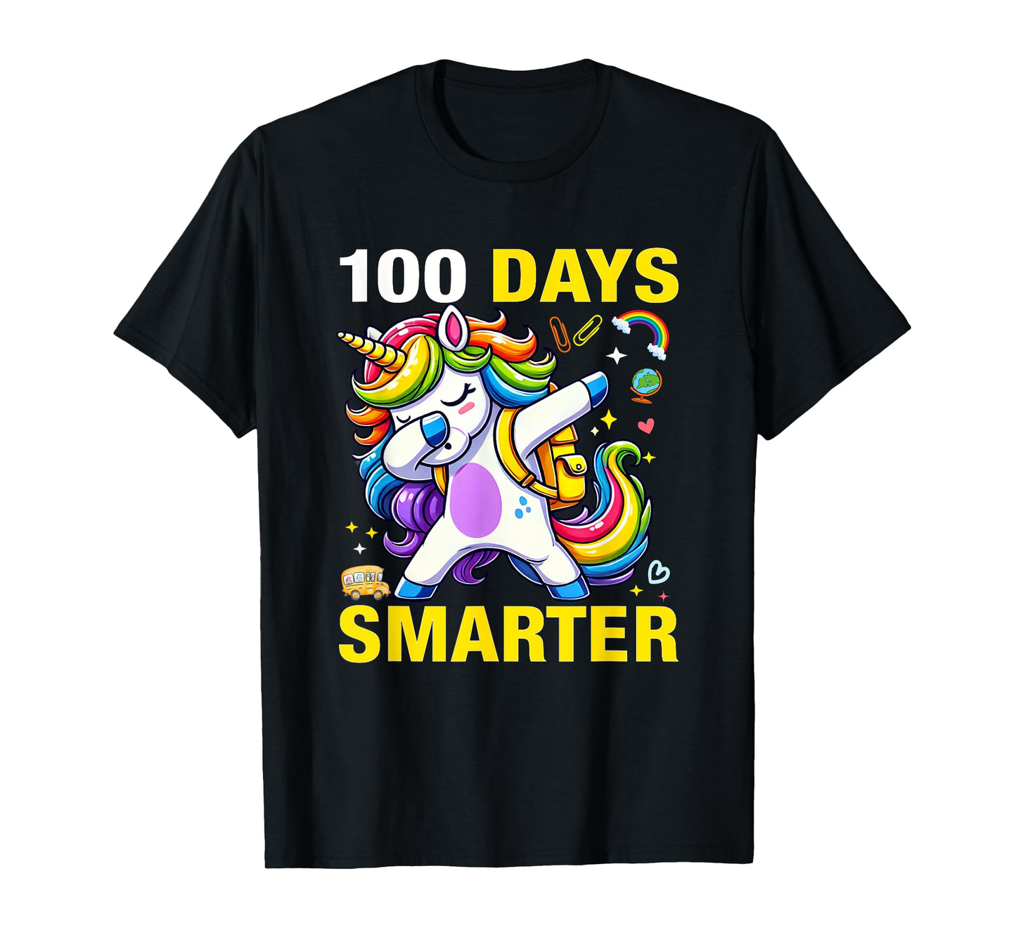 100 Days Smarter Kids Girls Unicorn 100th Day of School T-Shirt