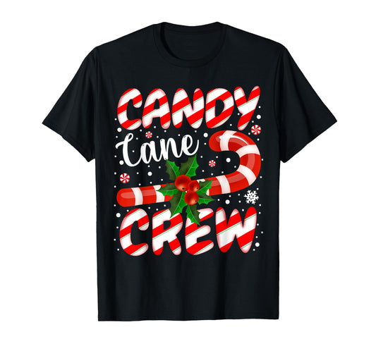 Candy Cane Crew Christmas Family Matching Xmas Pajamas T-Shirt
